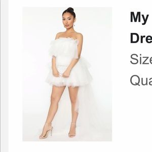 Fashion Nova White tulle babydoll wedding dress M